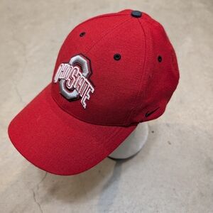 VTG Nike Team Ohio State Buckeyes Hat Red Strap Back Wool Red